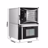 Bakkerij elektrische combisteamer - Digitaal - 5x EN 80x40 - incl. rijskast & wassysteem