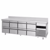 Soğutmalı tezgah PREMIUM - 2330x700mm - 8 çekmeceli - dijital termostat - arkası yükseltilmiş tezgah