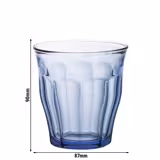 (12 stuks) Duralex Picardie universeel drinkglas - 250ml - Blauw - met stapelbaar