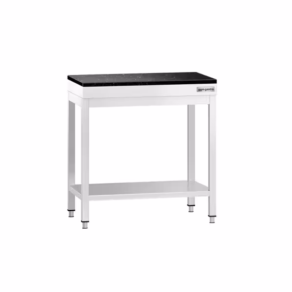 RVS werktafel PREMIUM - 600x600mm - met onderschap - incl. granieten werkblad