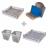 Double-skinned Commercial Dishwasher - Digital Controls - 6.75kW - with Drain, Rinse Aid & Detergent Pumps