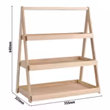 Etagère - VALO - 3-stufig - Eckig - Eichenholz - Höhe: 640mm