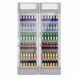 (2 Stück) Getränkekühlschrank - 690 Liter - mit 2 Glastüren & Werbedisplay