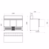Saladette réfrigérée PREMIUM - 1368mm - 368L - 3 portes - avec vitrine de comptoir pour 8x GN 1/6