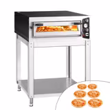 Forno de pizza elétrico - Base em pedra refratária - 6x Ø35cm - Eletromecânico - até 450°C - incl. Underframe