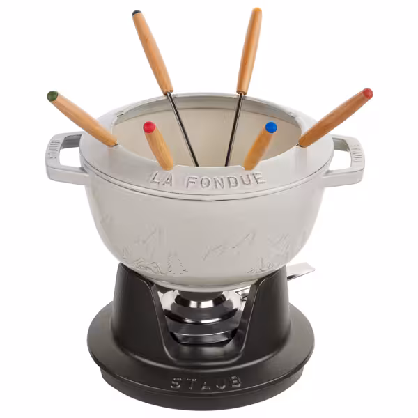 STAUB | SPECIALITETER - Fondueset - Ø 200 mm - Gjutjärn - Vit tryffel