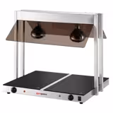 Θερμαντικό carving station ανοξείδωτη κατασκευή με επιφάνεια από κεραμικό γυαλί - 1,07 kW - με 2 υπέρυθρες λάμπες θέρμανσης - με αντιπτερνιστικό προστατευτικό από γυαλί