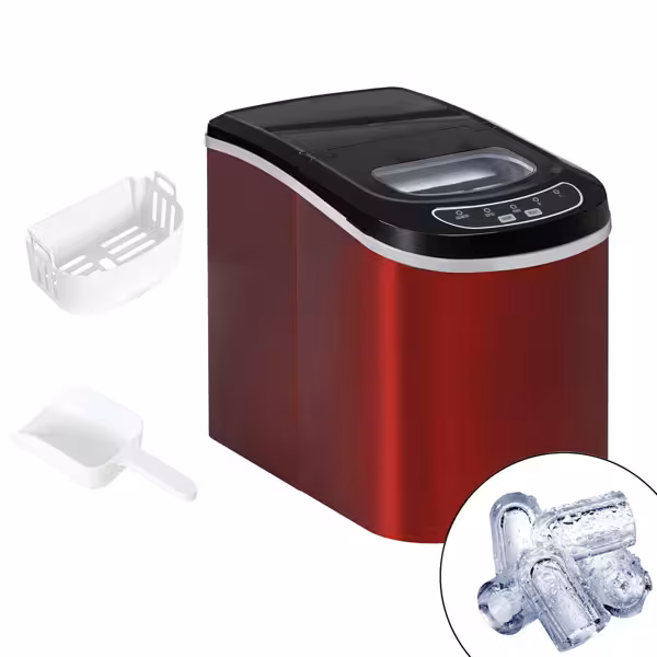 Ledomat - Šuplje kockice leda - 12 kg/24 h - crveno