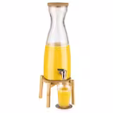 Getränkespender - FRESH WOOD - 2-teiliges Set - Glasbehälter mit Zapfhahn - 4,5 Liter - inkl. Standfuß