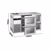 Biertheke PREMIUM - 1550x700mm - 4 Glasschubladen