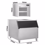 (2 uds) Máquina para hielo en escamas PROFESIONAL - 390kg/24h - incl. depósito para hielo