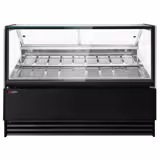 Vetrina Gelato THEO - 1728mm - Refrigerazione ventilata - con Illuminazione LED - per 18x Vasca da gelato da 5 Litri - Sbrinamento automatico - Nero