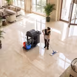 Carrello per le pulizie - aperto - 2 contenitori, strizzatore per mop, sacchetto per il bucato e cofano per il rotolo