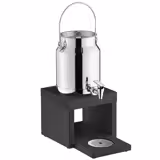 Milk Dispenser - BRIDGE - stainless-steel dispenser with beech stand & self-close tap - 3 Litres - Stainless steel - incl. ice pack in stand base & touchless adaptor