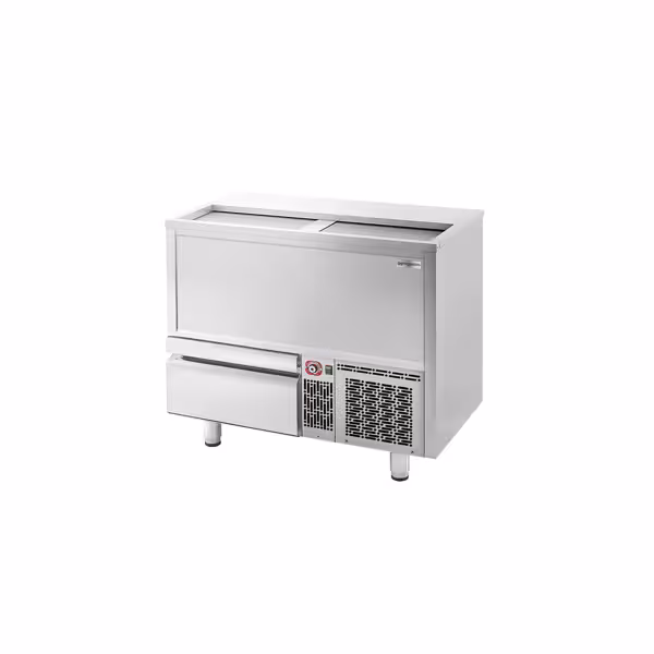 Flessenkoeler bovenlader - RVS - 265L - met 1 lade