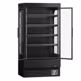 Supermarkt-wandkoelmeubel - 1002mm - 440 liter - met 2 dubbelglas glazen draaideuren & 4 schappen - zwart