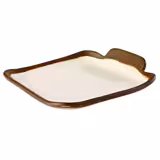 (6 unid) CROCKER - Prato Raso - Melamina - 140x130mm - Branco/Castanho