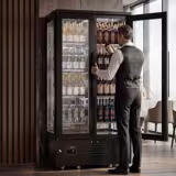 Vetrina Vino Professionale - Acciaio inox - Singola temperatura - Refrigerazione ventilata - 450L - max. 128 bottiglie