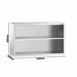 Edelstahl Wandhängeschrank PREMIUM - 1200x400mm - ohne Schiebetür - 800mm hoch