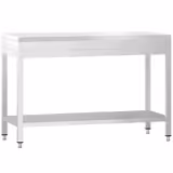 Edelstahl Arbeitstisch PREMIUM - 1200x600mm - mit Grundboden - inkl. Schneideplatte Weiß