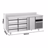 Tavolo refrigerato PREMIUM - 1865x700mm - Ventilata - Alzatina