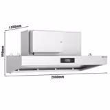 Hotte aspirante hybride - 2000 mm - efficacité de purification de l’air de 98 % - avec Smart Touch - LED