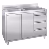 Szafka pod zlewozmywak  - 1200x600 mm - z 3 szufladami & 1 zlewem po lewej stronie