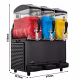 Slush-Maschine - 3x 12 Liter - 1,08 kW - Digital - Tritan Behälter - Schwarz