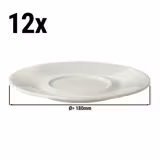 (12 st) LUX - Kaffefat - Ø 180 mm - Elfenbenvit
