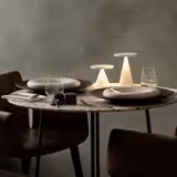 (4 stuks) Tafellamp - CONE MINI - oplaadbaar - draadloos - IP54 - dimbaar in 3 standen - Ø130mm - Fluisterwit