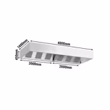 Commercial Wall-Mounted Extractor Hood – 4000mm – with Baffle Filters & Lighting