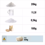 Spiraalkneder - 50l / 32kg - 2 snelheden - met vaste kom & wielstel - timerfunctie - 400V