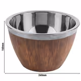 Ciotola - Acciaio inox & Melamina - 3L - 260x260x160mm - Marrone