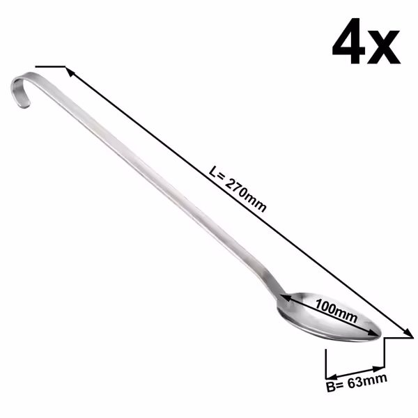 (4 قطع) مغرفة تقديم - قطر 63 mm - طول 270 mm - ستانلس ستيل