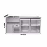 Comptoir à bière Premium PLUS – 1950 × 700 mm – 2 portes vitrées