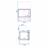 2xGN 1/1 & 3xGN 1/6 سالادبار اکونومی -900 میلیمتر - دو درب - ویترین بلند شیشه ای - برای 
