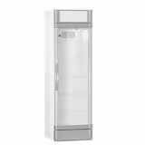 Vitrine réfrigérée à boissons - 595mm - 347 L - 1 porte vitrée - avec caisson lumineux - éclairage LED - affichage digital de la température - Gris - +2 à +10 °C
