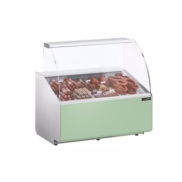 Banco gastronomia professionale - 944x979mm - Statica - 200 L - Vetro dritto - Pannello frontale Hellgrün