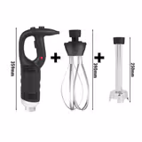 Commercial Heavy Duty Stick Blender - with Detachable 500mm Shaft & Whisk Attachment - 450W - Single Speed