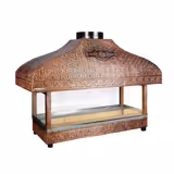 Grătar de cupru cu cărbune - 1200mm - cu sticlă