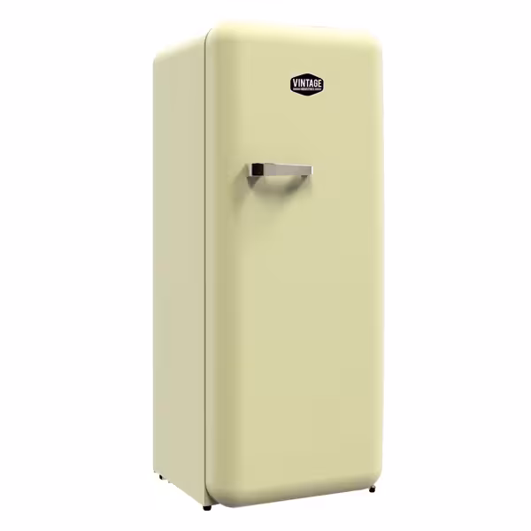 GASTRO-COOL | Retro koelkast - 610mm - 282liter - tot +10°C - met 1 deur - statische koeling, automatische ontdooiing & LED‑verlichting - Crème
