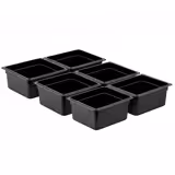 (6 stuks) Polycarbonaat GN-bak GN 1/2 - zwart - 8,9 liter - Diepte: 150mm