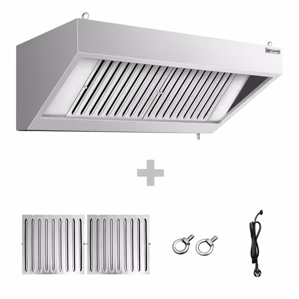 Wall hood 1,2 m - with filter and lamp