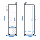 Καπνιστήρι - Χειροκίνητο - 450x490x1.300 mm - με 8 σχάρες καπνίσματος