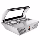 Vitrina refrigerada de sobremostrador - 67 litros - 765x613x328mm - cristal curvo - para 8x GN 1/6 o 4x GN 1/3