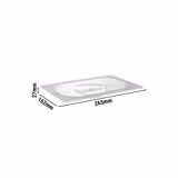 (6 stuks) polycarbonaat - GN-deksel GN 1/4 - hoogte: 27mm - 265x163mm - transparant