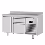 Table réfrigérée Premium PLUS - 1468 x 700 mm - avec 1 porte - 2 tiroirs - avec dosseret