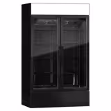 (3 szt.) Szafa chłodnicza przeszklona - 3600L-1200mm - bezramowe drzwi - z podświetlanym panelem reklamowym - oświetlenie LED - Czarna - Dla PL - 1–10°C