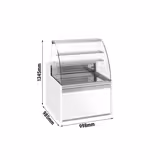 Gebaksvitrine - 998x985mm - 163 liter - met 1 deur - met 2 legroosters - gebogen ruit