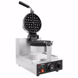 Piastra per Waffle professionale - Singola - Manuale - 1,30kW - Forma: Rotonda - Ø 180mm - con piastra girevole a 180° - piastre di cottura rivestite in Teflon